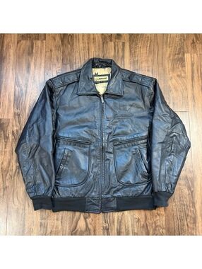 Vintage Boeing A-2 Leather Flight Bomber Jacket XL Aviator McDonnell Douglas
